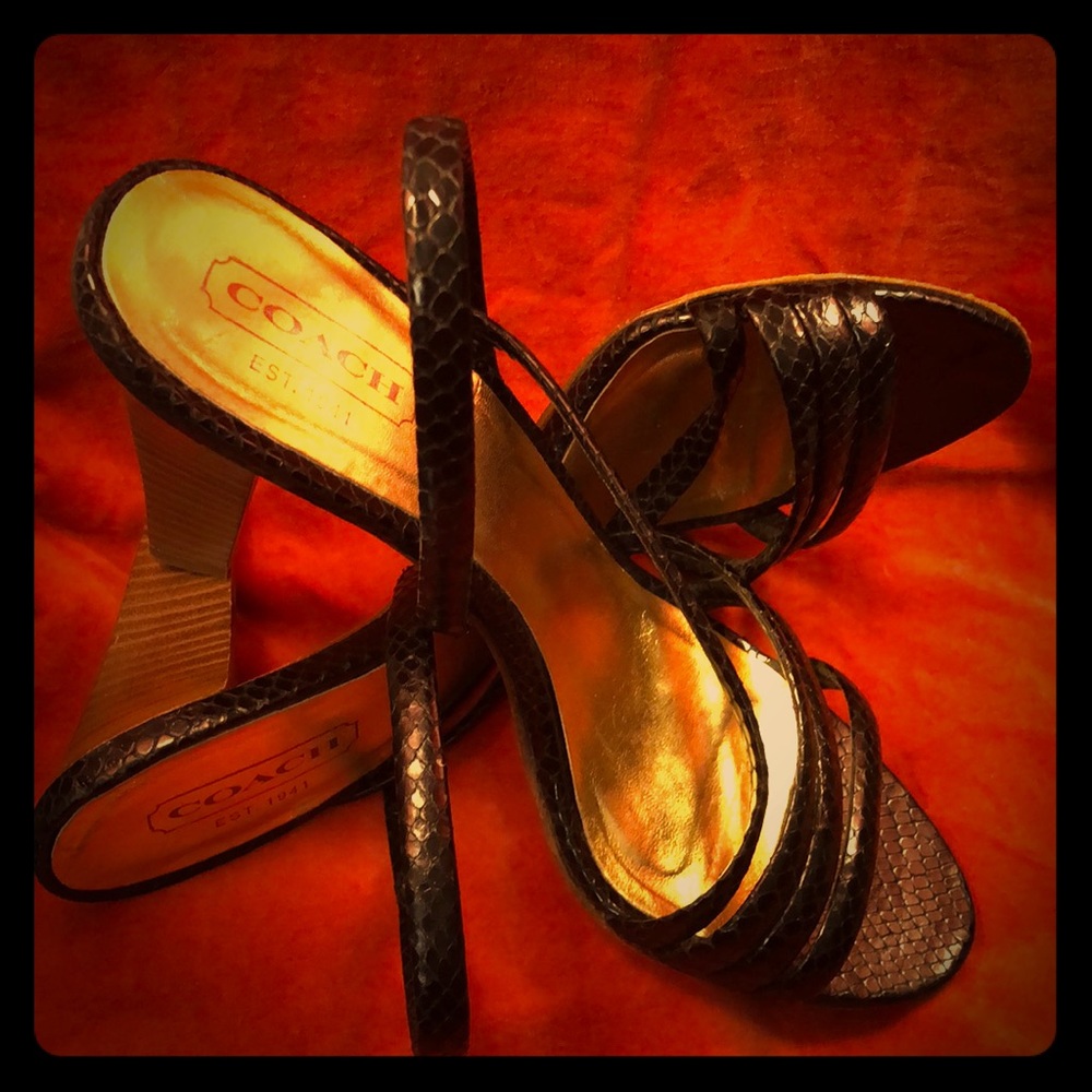 Strappy Black Snake Skin Heels